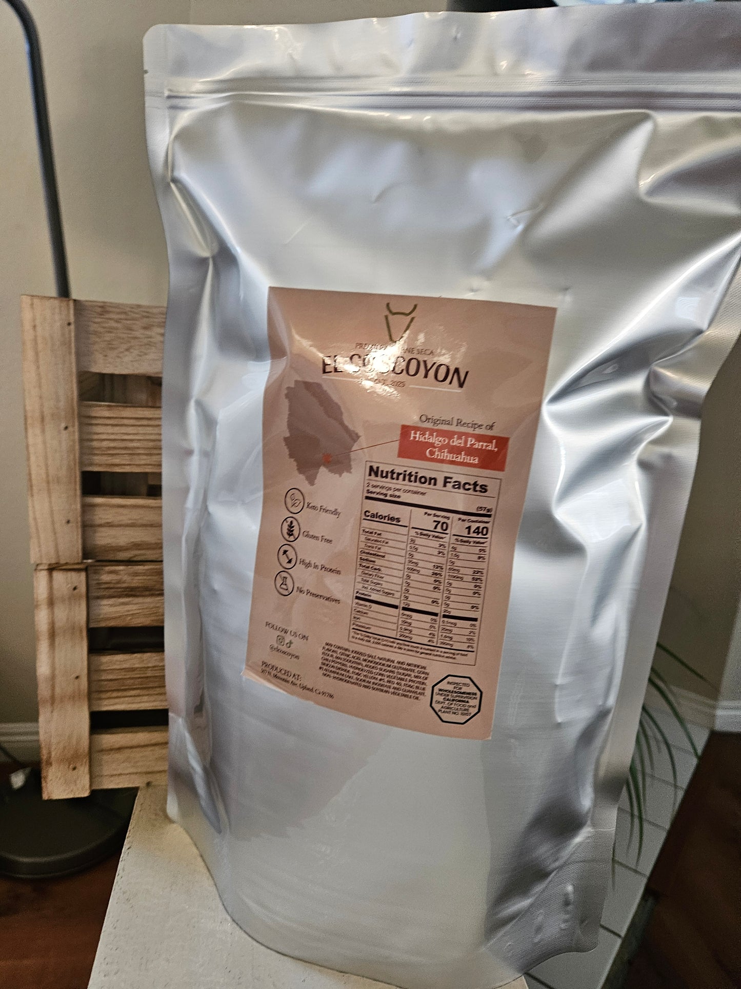 El Coscoyon Premium Beef Carne seca original 8 oz.